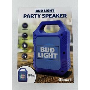 Bud Light Bluetooth Party Speaker Wireless Color-Changing LED New